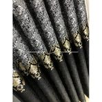 rendecioğlutekstil Fon Perde Pano Panel Fonluk Göbek Şerit Damask 90 x 270 Siyah-Gri