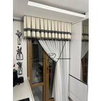 rendecioğlutekstil Mutfak Perdesi Farbela Versac Desen Transfer Baskı Uyumlu Boncuk 50 x 130 Ekru (kırık beyaz)