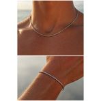 renery 2 ADET SET 316l Paslanmaz Çelik Unisex Kararmaz Garantili İtalyan Çelik Titanyum Yılan Kolye Bileklik Set