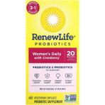 Renew Life Probiotics, Women's Daily With Cranberry, 20 Billion Cfu, 60 Vegetarian Capsules