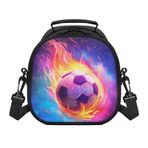 Renewold Erkek çocuklar için futbol beslenme kutusu, ayarlanabilir kayışlı, taşınabilir, sızdırmaz, çok fonksiyonlu, büyük termal soğutucu çanta, okul, kamp, piknik için