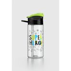 Renga Falcon Süper Hero Desenli 500 ml Pipetli Tritan Çocuk Matara 912037 Siyah
