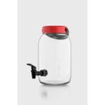 Renga Macro 3000 ml Kırmızı Kapaklı Musluklu Cam Kavanoz 131001 - 1 Adet - 3 lt