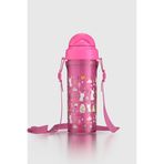 Renga Migo Tavşan Desenli 300 ml Askılı Pipetli Pp Bebek Suluk 912013 Pembe