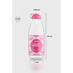 Renga Milky Desenli 1000 ml Cam Şişe 182058 Fuşya - Pembe - 1 lt