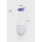 Renga Odesa Çiçek Desenli 1000 ml Cam Karaf 212010 Mor - 1 lt