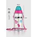 Renga Sonic Air Desenli 500 ml Askılı Pipetli Tritan Çocuk Matara 912058 Pembe