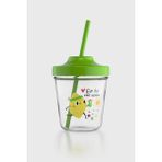Renga Tritan Pipetli Çocuk Bardak 350 ml Yeşil Go To The Beach Desenli Eğlenceli Tasarım