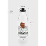 Renga Ufo Yazı Desenli 1000 ml Cam Şişe 182052 Siyah - 1 lt