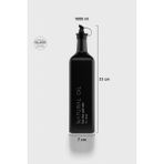Renga Urla Yazı Desenli 1000 ml Cam Yağlık 152075 Mat Siyah - 1 lt