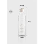 Renga Zen Yazı Desenli 1000 ml Cam Şişe 182049 Bej - 1 lt