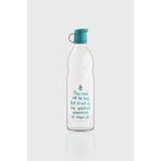 Renga Zen Yazı Desenli 1000 ml Cam Şişe 182049 Turkuaz