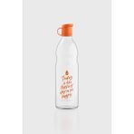 Renga Zen Yazı Desenli 1000 ml Cam Şişe 182049 Turuncu - 1 lt