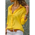 Rengamoda Dokuma Viskon Kumaş Basic Gömlek (13 Renk) - 3XL - Sarı