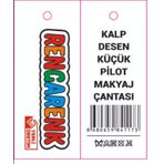 Rengarenk Kalp Desen Küçük Boy Makyaj Çantası