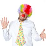 Rengarenk Kıvırcık Afro Bonus Peruk Kırmızı B Seti