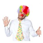 Rengarenk Kıvırcık Afro Bonus Peruk Ve Kırmızı Burun Seti