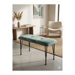 RENGİBİZ 80x40 Su Yeşili Bench Puf Oturma Bankı Metal Ayaklı Giriş Holü Yatak Ucu Puf Modern Dekoratif Bench