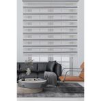 Rengin Home Siyah Cizgili Piliseli Lüx Zebra Stor Perde Etek Dilimli