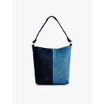 Renk Bloklu Denim Tote Çanta