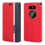 Renk Bloklu Görünmez Mıknatıslı PU Deri Kapaklı Kılıf Razer Phone 2 ile Uyumlu, Şık ve İnce Cüzdanlı Koruyucu Telefon Kılıfı (Kırmızı)