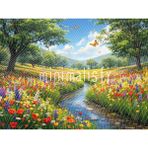Renk Cümbüşüyle Dolu Bahar Manzarası: Arka Plan, 200X150CM, Stüdyo Fonu