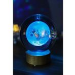 Renk Değiştiren Led Işıklı Dolunay Pilli Cam Küre 6 cm