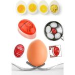 Renk Değiştiren Yumurta Zamanlayıcı Yumurta Haşlama Derecesi Dublör Yumurta Pişirme Aleti Egg Timer - Kırmızı