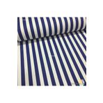 Renk Tekstil Çizgi Desenli Duck Keten Kumaş Lacivert (2 Cm)