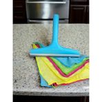 Renk Yapı Rüyası Çekçek ve 4 Adet Mikro Temizlik Bezi, Mutfaktezgahı,banyo Aynası Duşa Kabin Temizliği Için Set - 23 CM