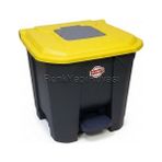 Renk Yapı Rüyası Endüstriyel, Çift Kapaklı, Tekerlekli, Içi Kovalı,30 Litre Çöp Kovası Çöp Konteyneri - Sarı