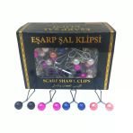 Renkli 100 Parça Eşarp Başörtü - Şal Klipsi (Timya/Go1395) 198778
