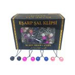 Renkli 100 Parça Eşarp Başörtü - Şal Klipsi