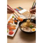 Renkli 10’lu Bambu Chopsticks | Dayanıklı ve Dekoratif Yemek Çubukları Seti