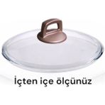 Renkli 28 cm Cam Kapağıyla Şık ve Kullanışlı Tencere - Açık Bej - Seçenek 1