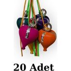 Renkli Ağaç Topaç (20 Adet)