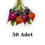 Renkli Ağaç Topaç (50 Adet)
