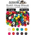 Renkli Ahşap Boncuk 10 Mm 250 Adet Renkli Tahta Boncuk El İşi Okul Öncesi Kreş Anasınıfı Proje Tasarım Ödev Elişi