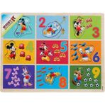 Renkli Ahşap Bultak Puzzle, Sayılar Temalı, 9 Parça, Eğlenceli ve Öğretici Oyun - Seçenek 1 - Açık Bej