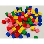 Renkli Ahşap Küpler 10X10X10 Mm, Paket 500 Adet, Eğlenceli ve Yaratıcı Oyuncak Seti - Seçenek 1 - Açık Bej