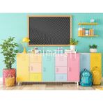 Renkli Arka Plan ile Mutlu Bir Çocuk Odası: 200X150CM, Stüdyo Fonu