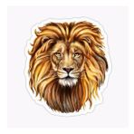 Renkli Aslan Araba Oto Sticker Yapıştırma Etiket 17cm A1