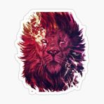 Renkli Aslan Araba Oto Sticker Yapıştırma Etiket 17cm J1