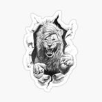Renkli Aslan Araba Oto Sticker Yapıştırma Etiket 17cm R4