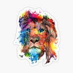 Renkli Aslan Araba Oto Sticker Yapıştırma Etiket 17cm R6