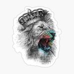 Renkli Aslan Araba Oto Sticker Yapıştırma Etiket 17cm T6