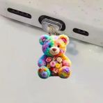 Renkli Ayıcık Figürlü Telefon Charmı (Lighting (iPhone) Uyumlu Şarj Soketi Tıpası)