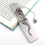 Renkli Bahar Çiçekleri Tonları Kelebek Altın Rengi Metal Kitap Ayracı Zincirli AY005