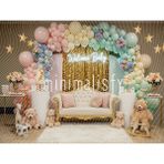 Renkli Balonlarla Süslenmiş Şık Bir Arka Plan, 200X150CM, Stüdyo Fonu - -