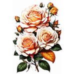 Renkli Baskılı Sayılarla Boyama Hobi Seti (Çerçeveli) 50x65 cm: Gül Demeti